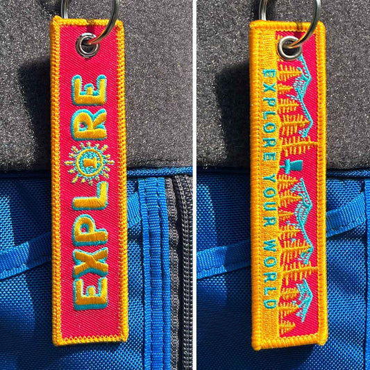 Explore Your World Disc Golf Fabric Keychain®