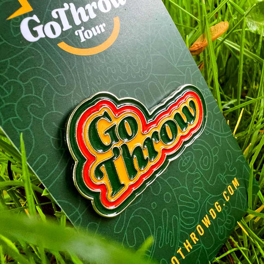 Go Throw Stacked Logo 2025 Disc Golf Pin